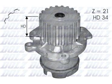 ВОДЯНИЙ НАСОС ВАЗ 2110-12, 16 КЛ. КОРР. УП. "ПОМПА" L124 DOLZ