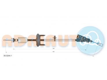 ADRIAUTO - 3502441 Трос гальмівний PEUGEOTeugeot 3008 (all) (electric park cable) F 09-